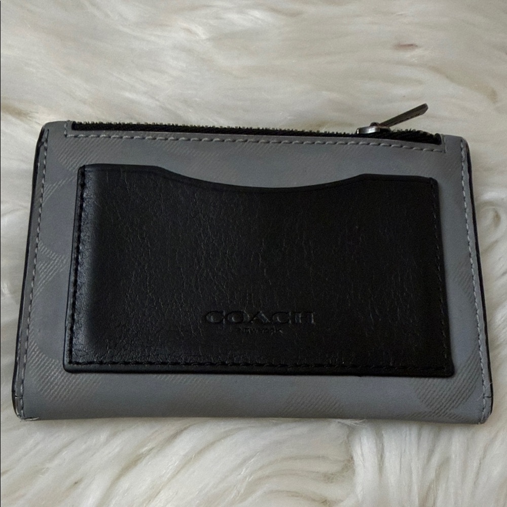 Coach Men's Black and Gray Card Holder